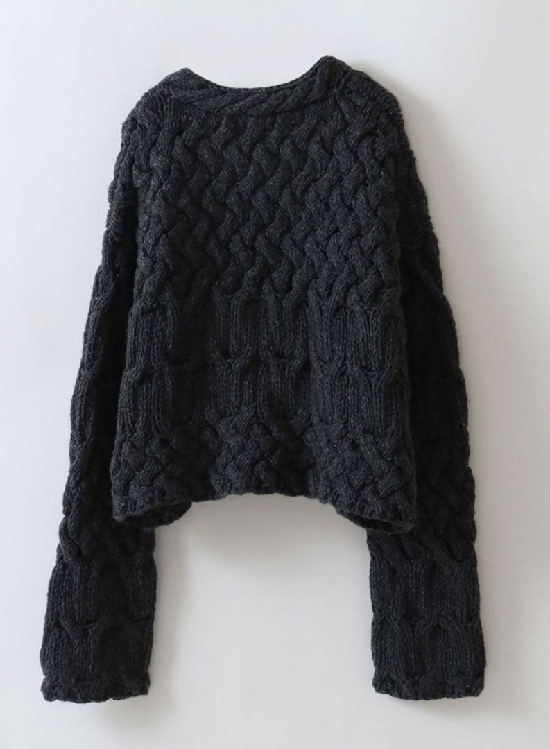 HER. 未使用 ハンドニットカーディガン チャコール エトレ
