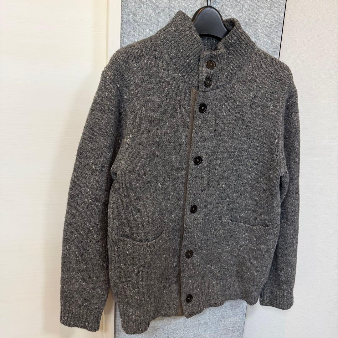美品マーガレットハウエル　カーディガン　ウールリネン　リブニット　長袖　グレー