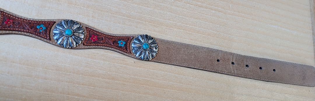 Tony Lamaレザー ベルト C51065 34in ターコイズ