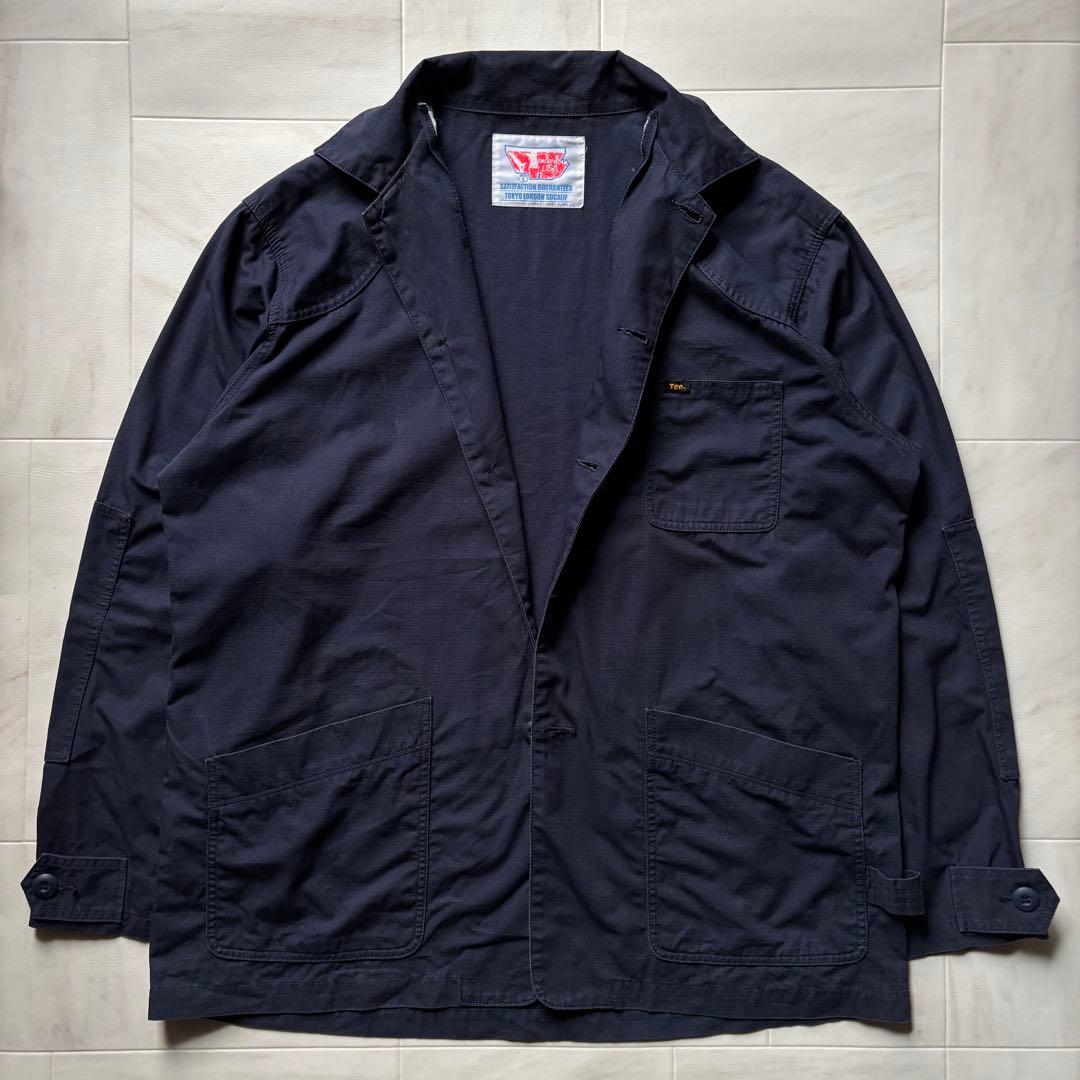 【激レアステーキタグ/日本製】 テンダーロイン カバーオール 無地 ネイビー L