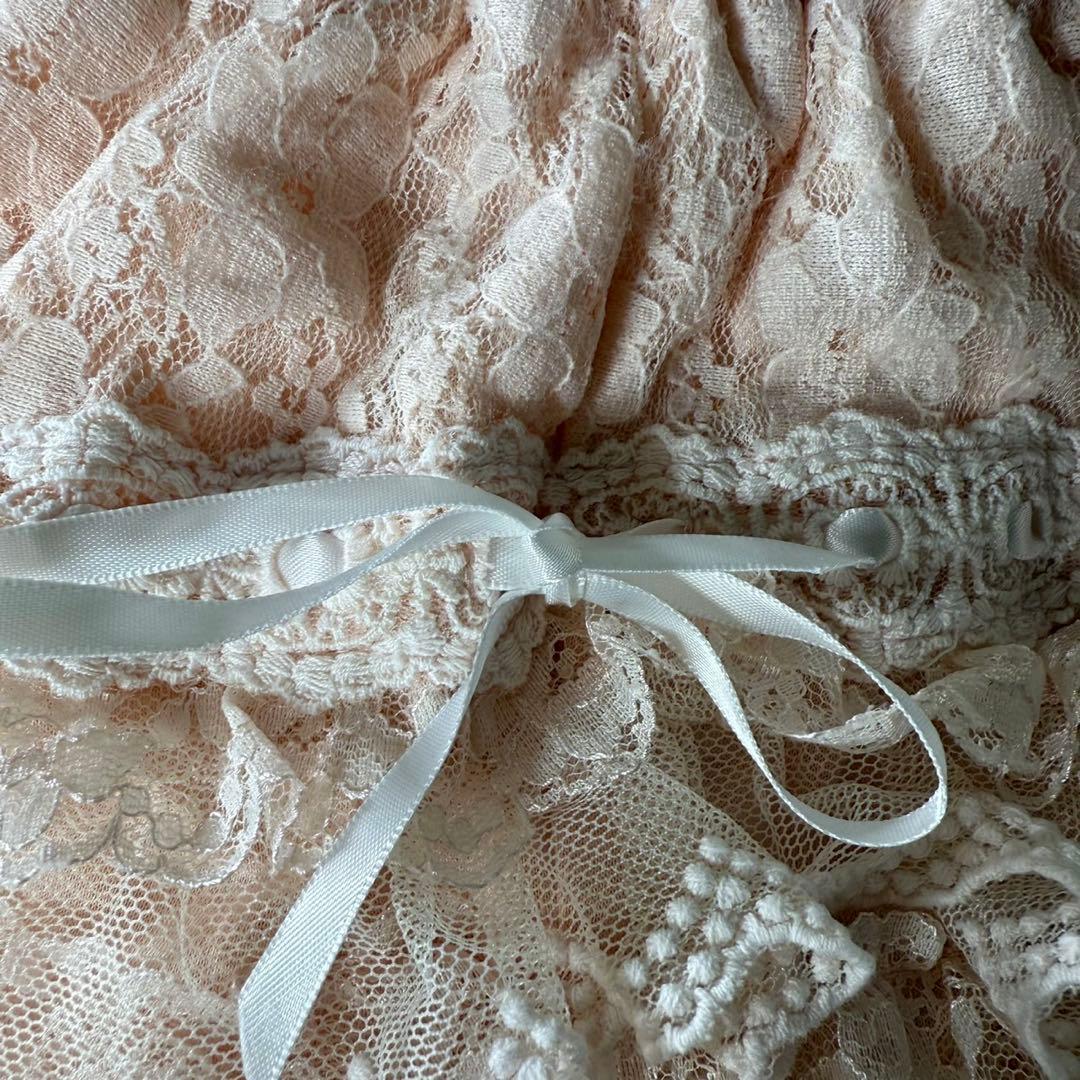 【美品】 ピンク系 レース ショートパンツ レースウエストゴム【0】リズリサ