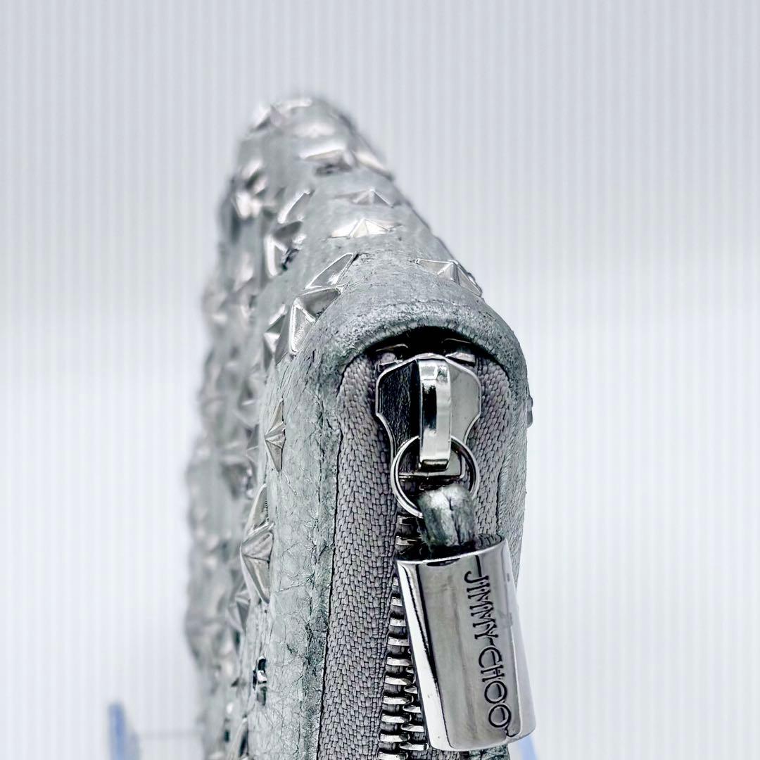 ✨美品✨ JIMMY CHOO 星スタッズ シルバー ラウンド長財布