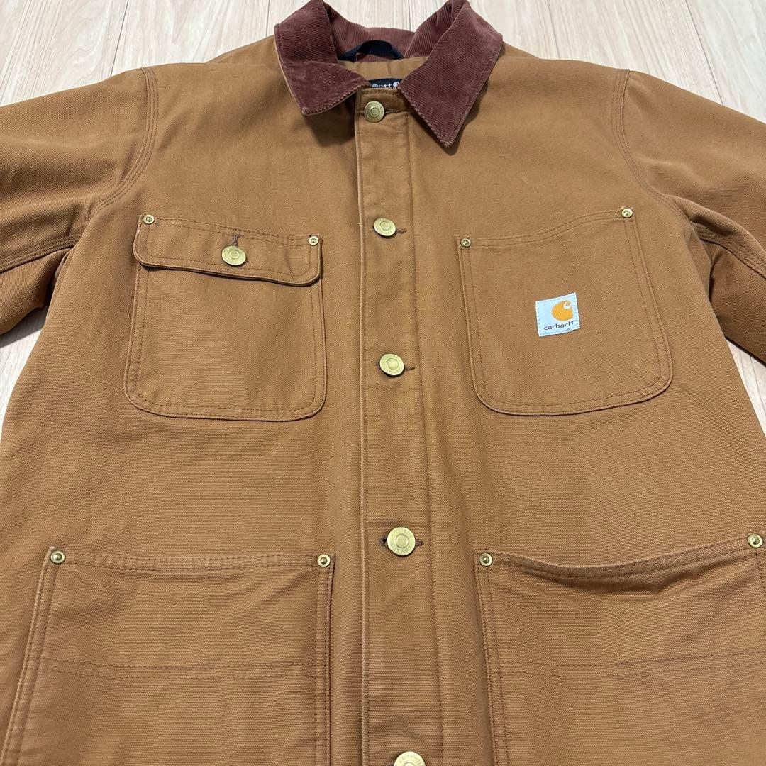 carhartt ブラウン ダックチョアコート　S ブランケット裏地　C01-M