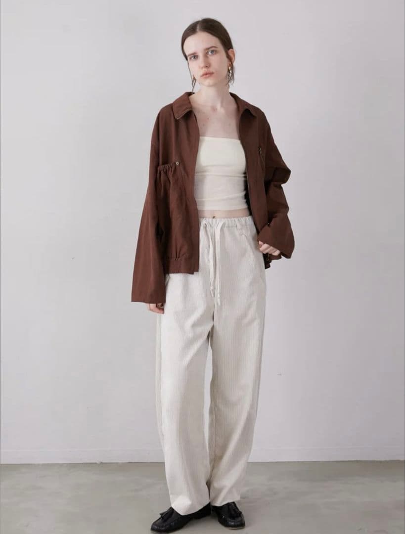 LA PEAU DE GEM　cutwork corduroy pants