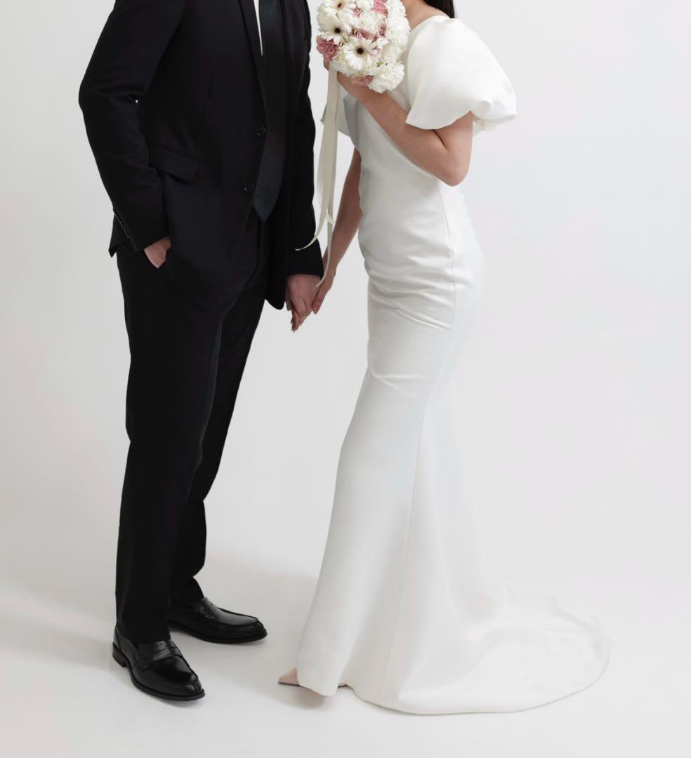 ドレスプロダクション (W253） パフスリーブ　ウェディングドレス