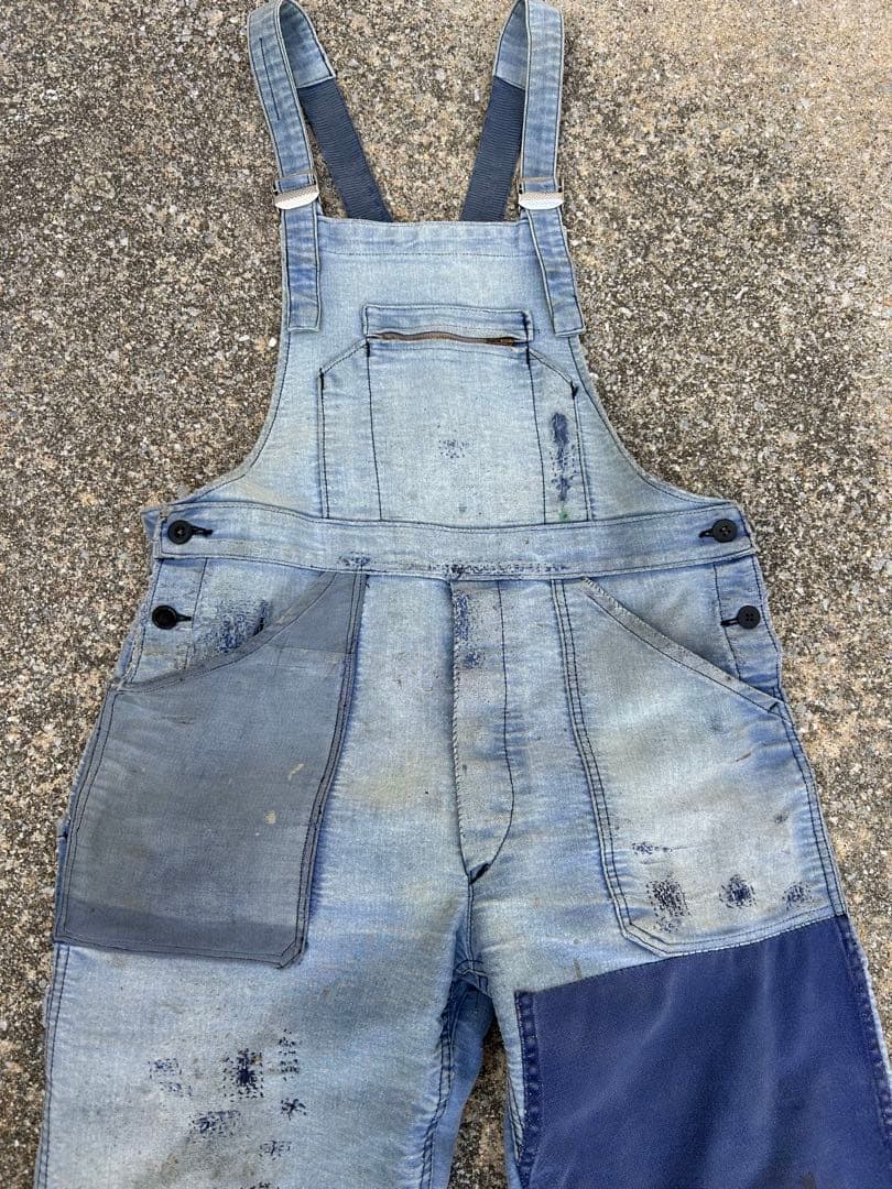 コ*ン様 30's40's50's モールスキンオーバーオール 襤褸 刺子 vi