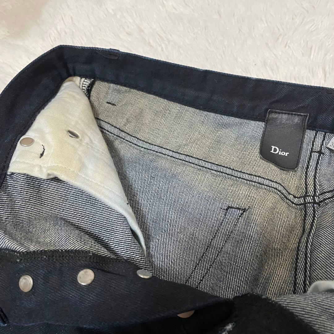 美品 ディオールオム コットン100% デニムパンツ ジーンズ ネイビー 30