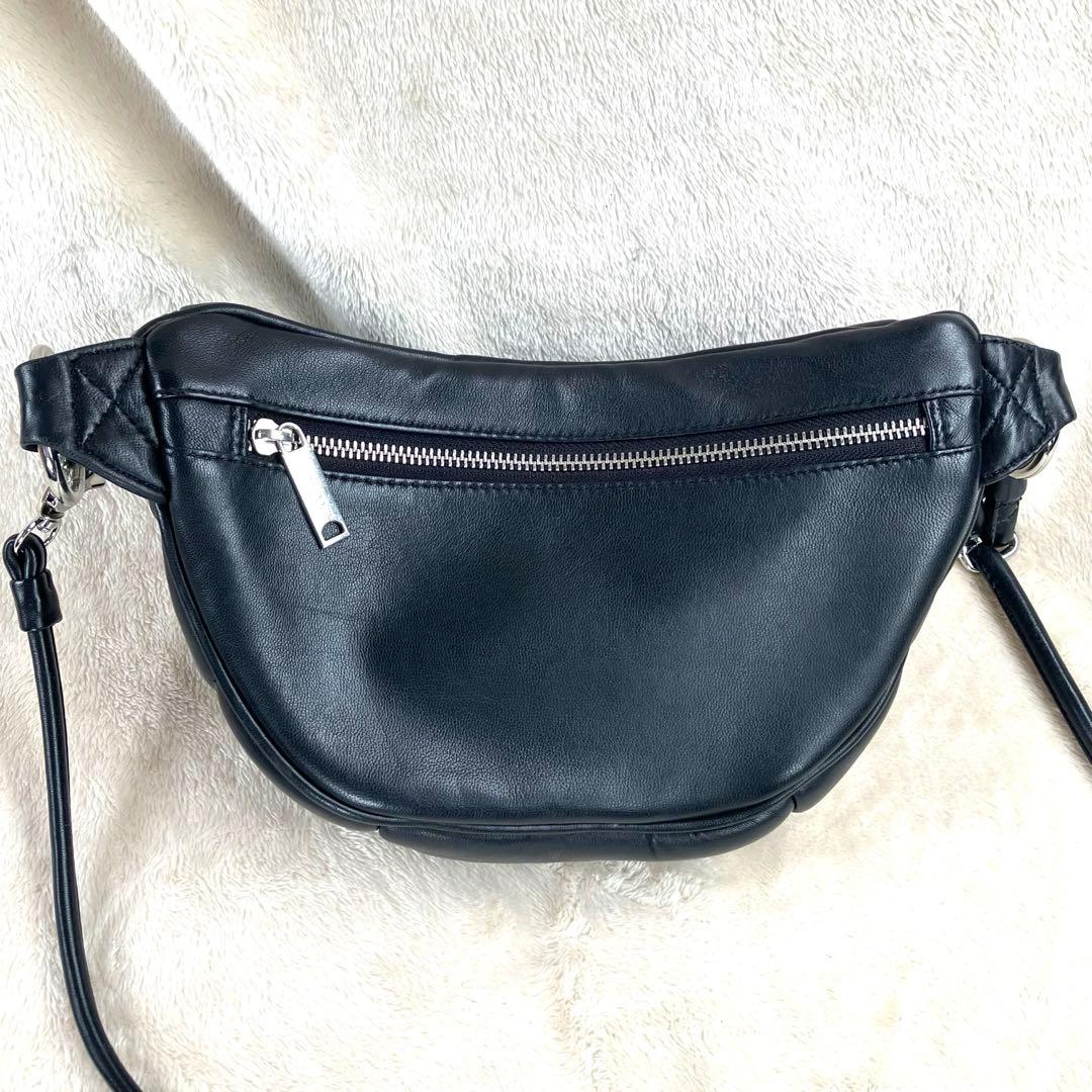 【美品✨】marimekko マリメッコ ショルダーバッグ レザー ブラック