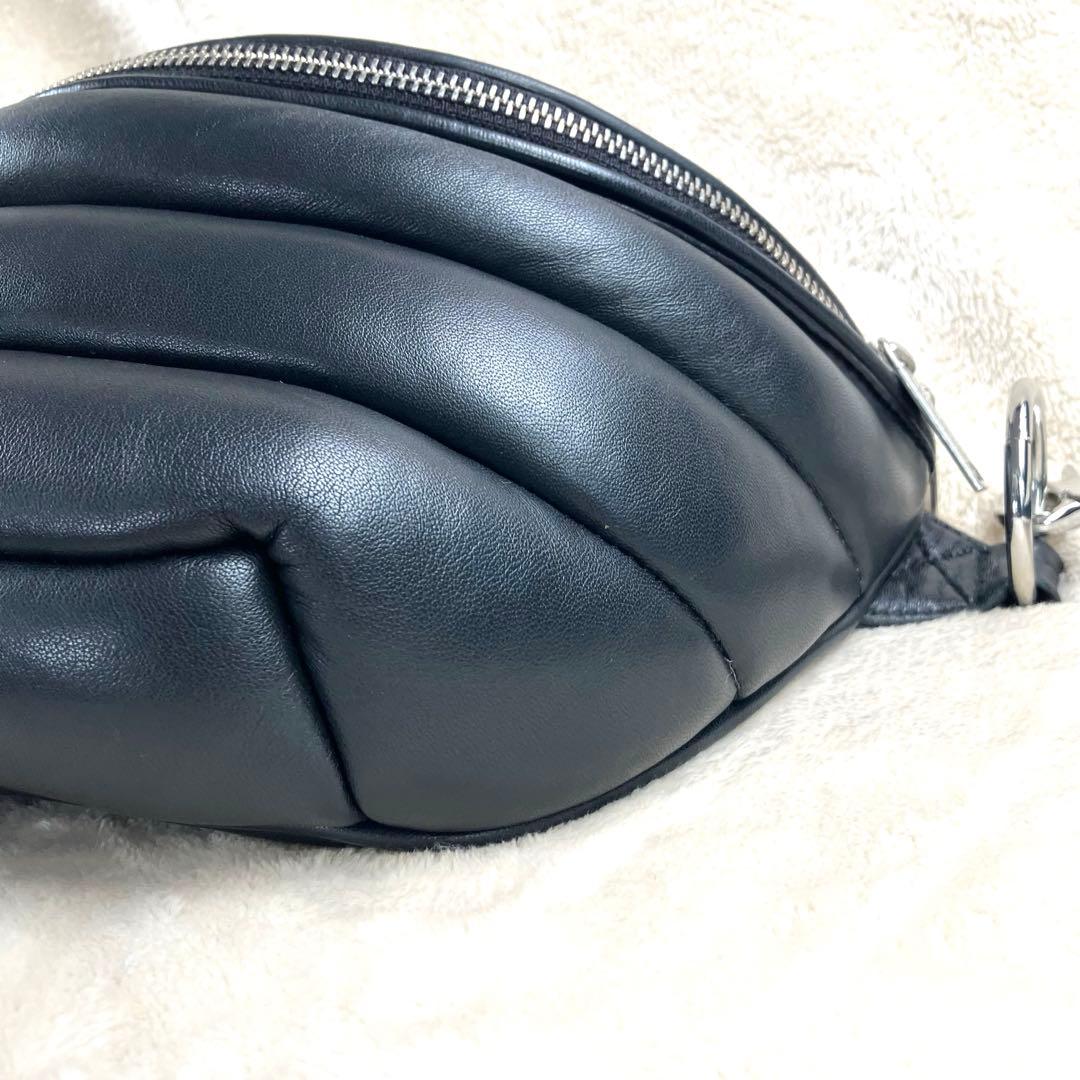 【美品✨】marimekko マリメッコ ショルダーバッグ レザー ブラック