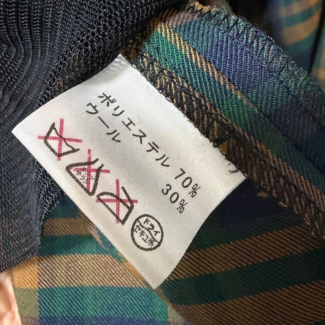 【美品】セラフィム＊ベルベット　グリーンチェックのワンピース