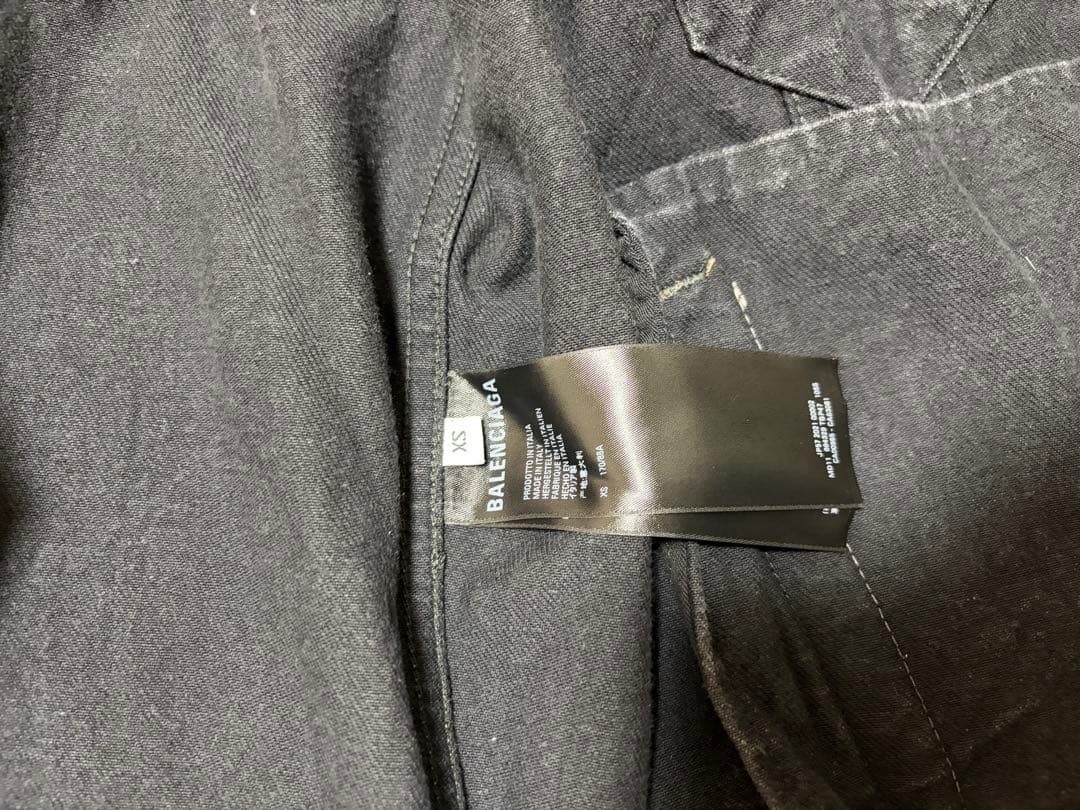 BALENCIAGAバックバーコード刺繍ラージフィットデニムジャケット