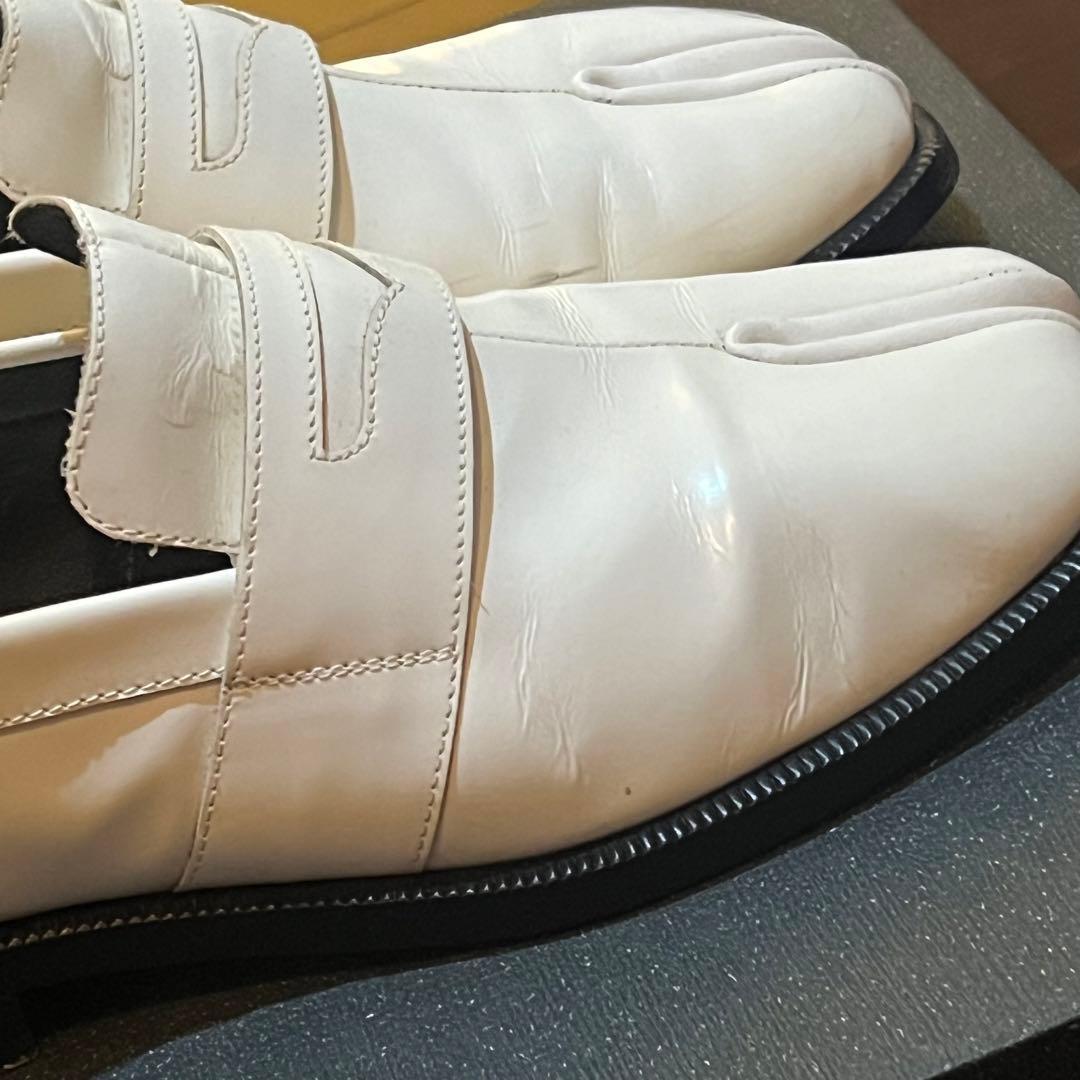 Maison Margiela ホワイトレザー トゥデザイン ローファー