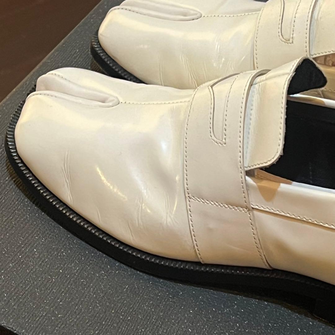 Maison Margiela ホワイトレザー トゥデザイン ローファー