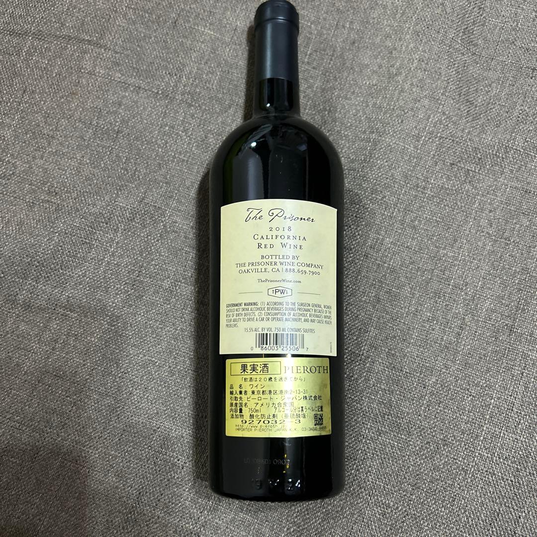 2018 ザプリズナー　ワイン　The Prisoner Wine