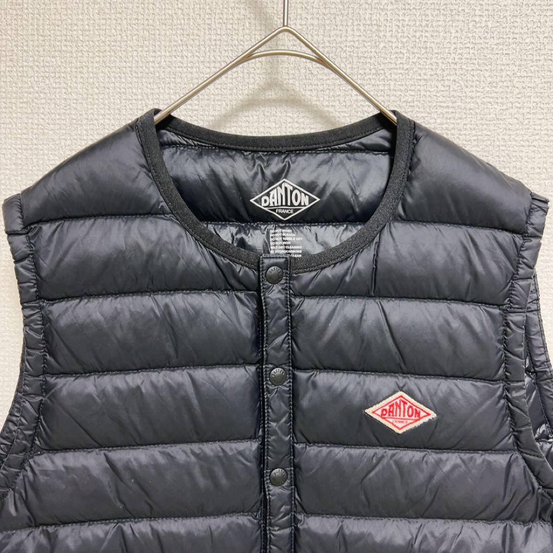 ダントン　DANTON インナーダウン　クルーネック　ベスト　ブラック