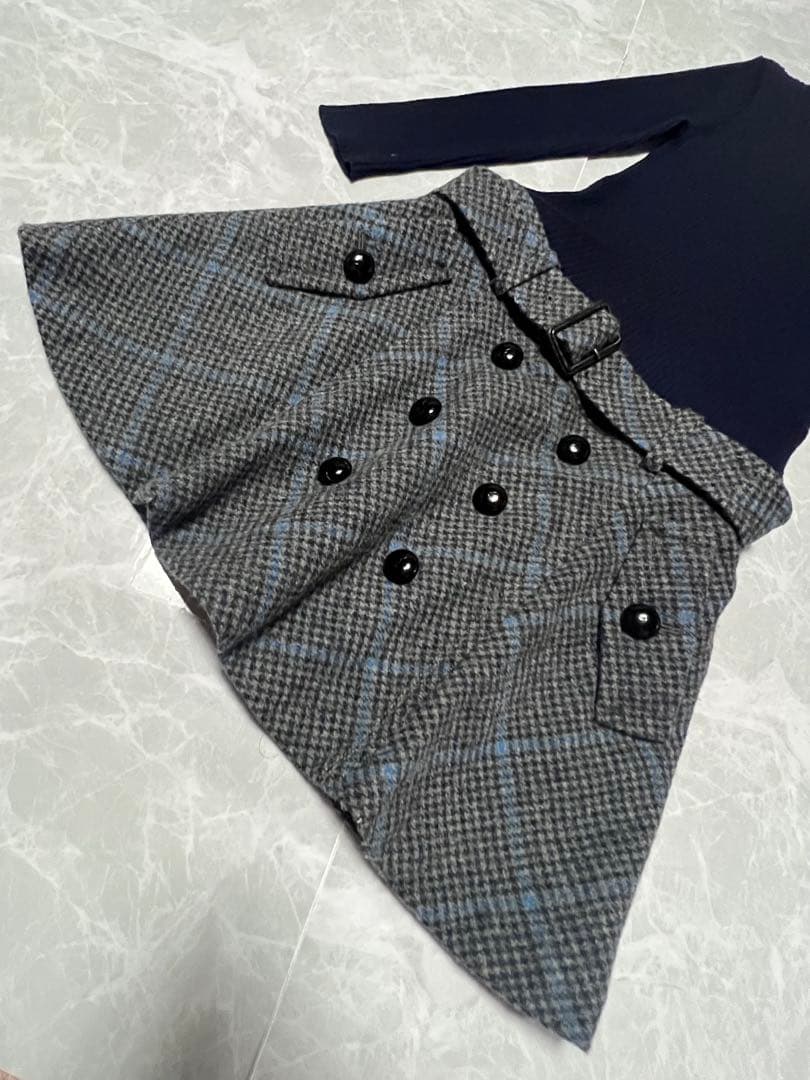 1*3様 BURBERRY BLUELABEL ワンピース ネイビー チェック柄