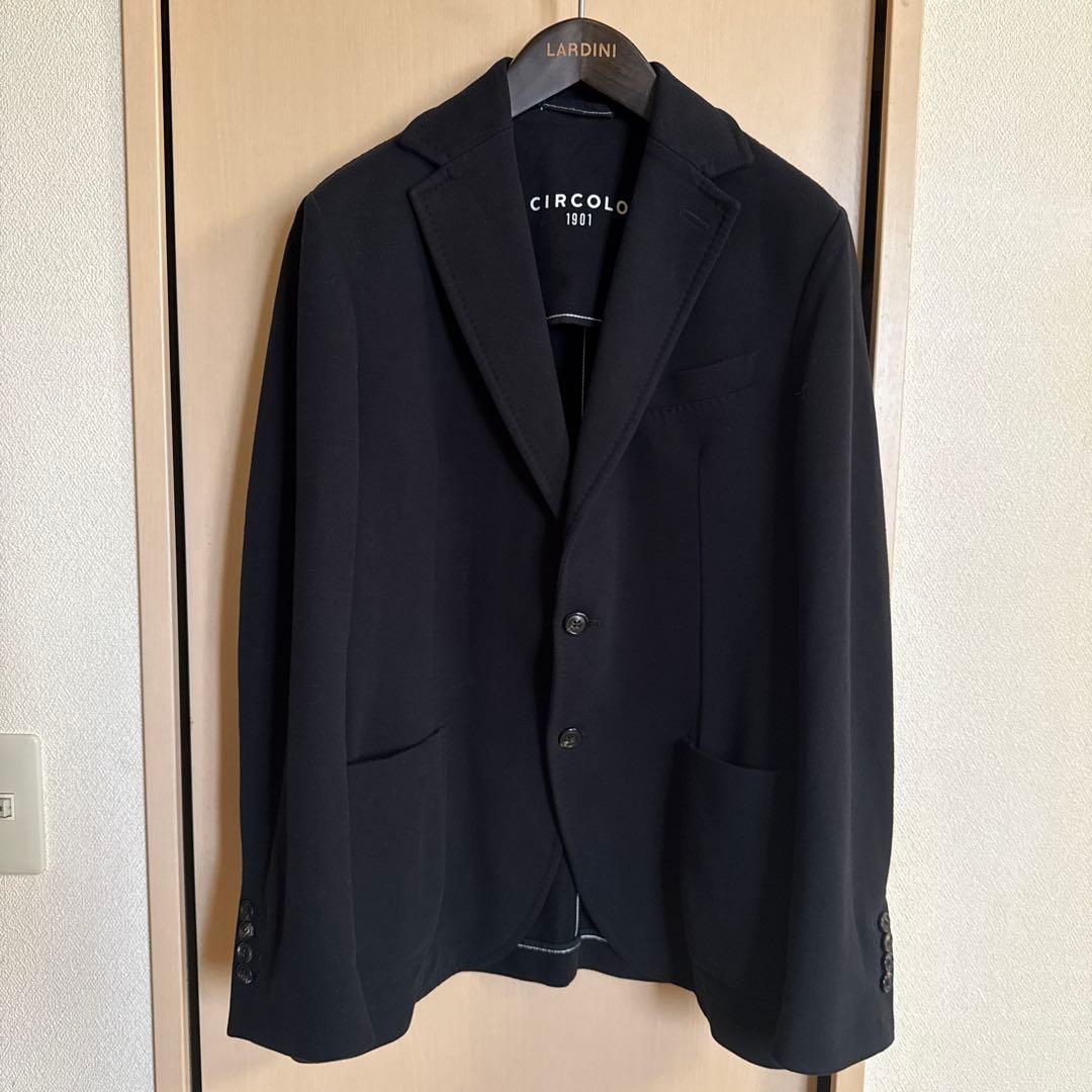 CIRCOLO チルコロ コットンジャージー ジャケット ストレッチ 黒