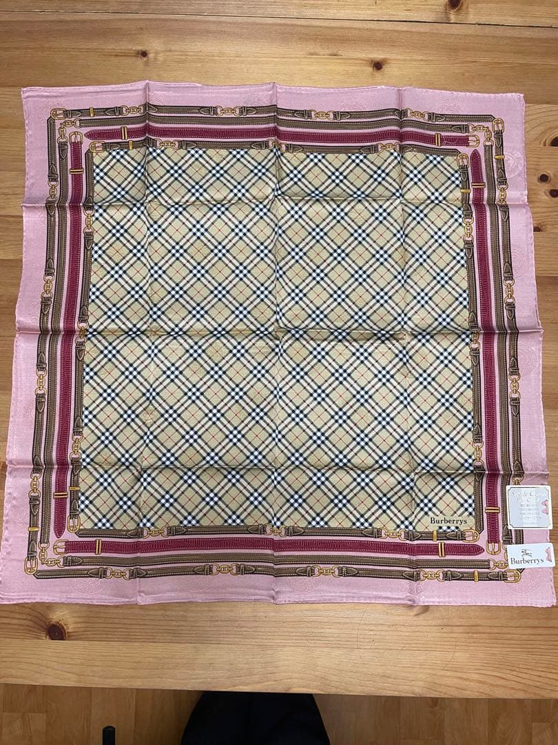 s*y様 シルク・コットンBurberrys チェック柄ハンカチ ーフ4枚セット