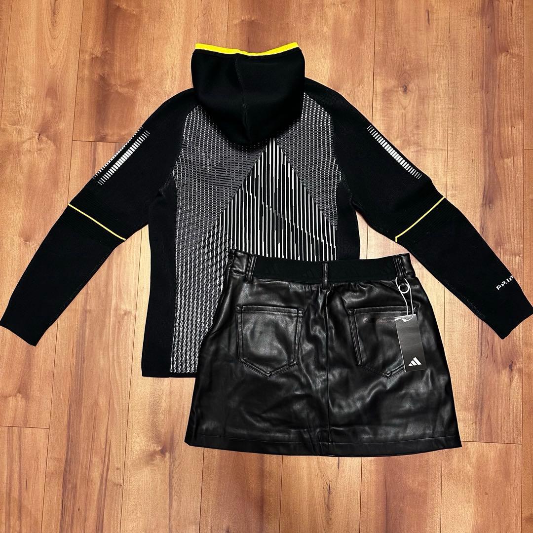 プライムニット　フルジップジャケット　レザースカート　春秋冬　セットアップ　L