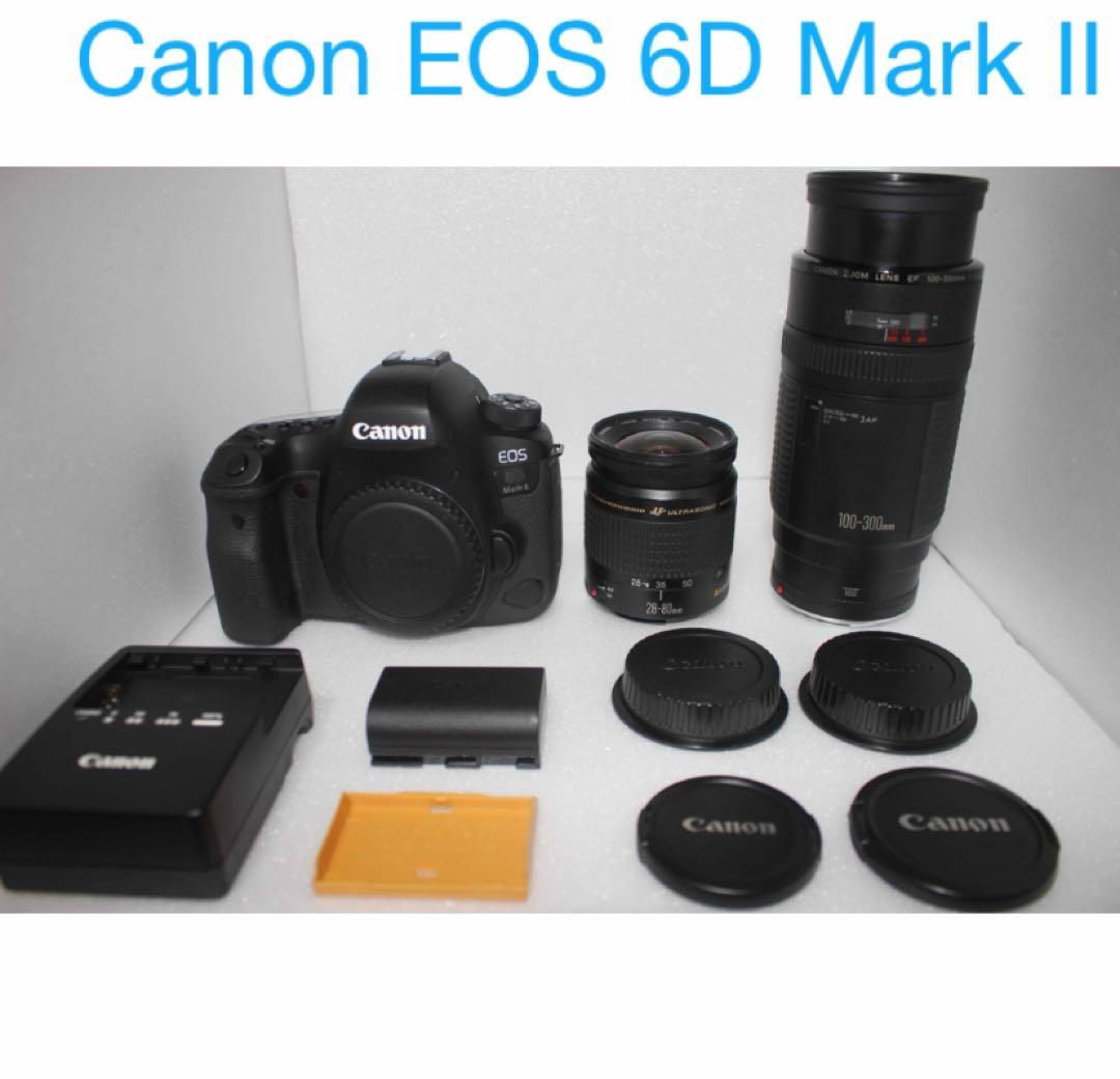 一眼レフ　Canon EOS 6D Mark II標準&望遠ダブルレンズセット