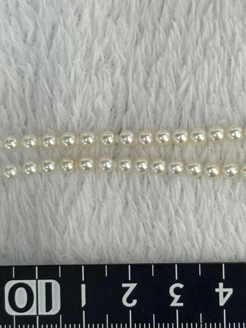 ゴ*️様 美品最強テリアコヤベビーパールネックレス3.5-4mmオーロラロゼシル