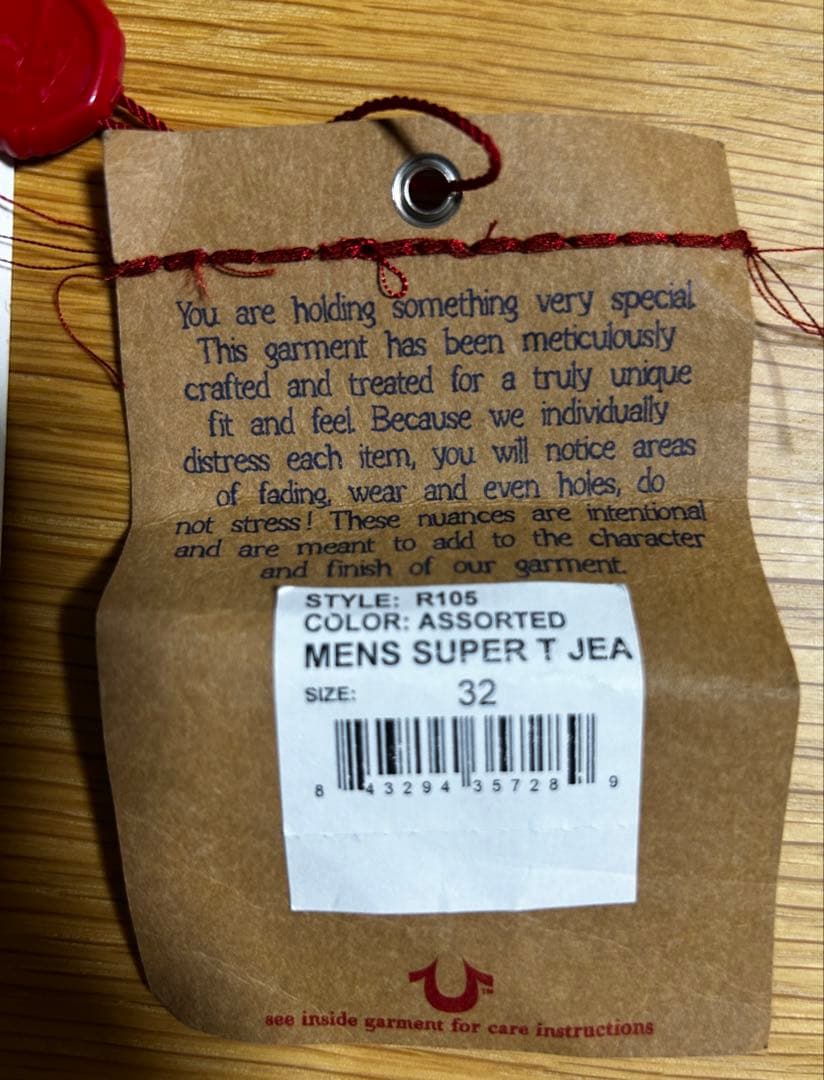 新品 TRUE RELIGION Ricky SuperT 34ストレートデニム