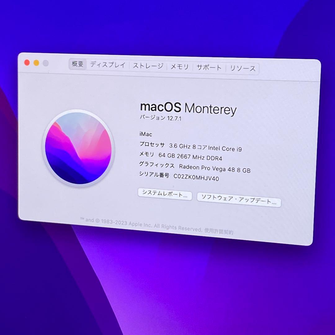 アップル Apple⭐️iMac マック　27インチ　A2115 64GB