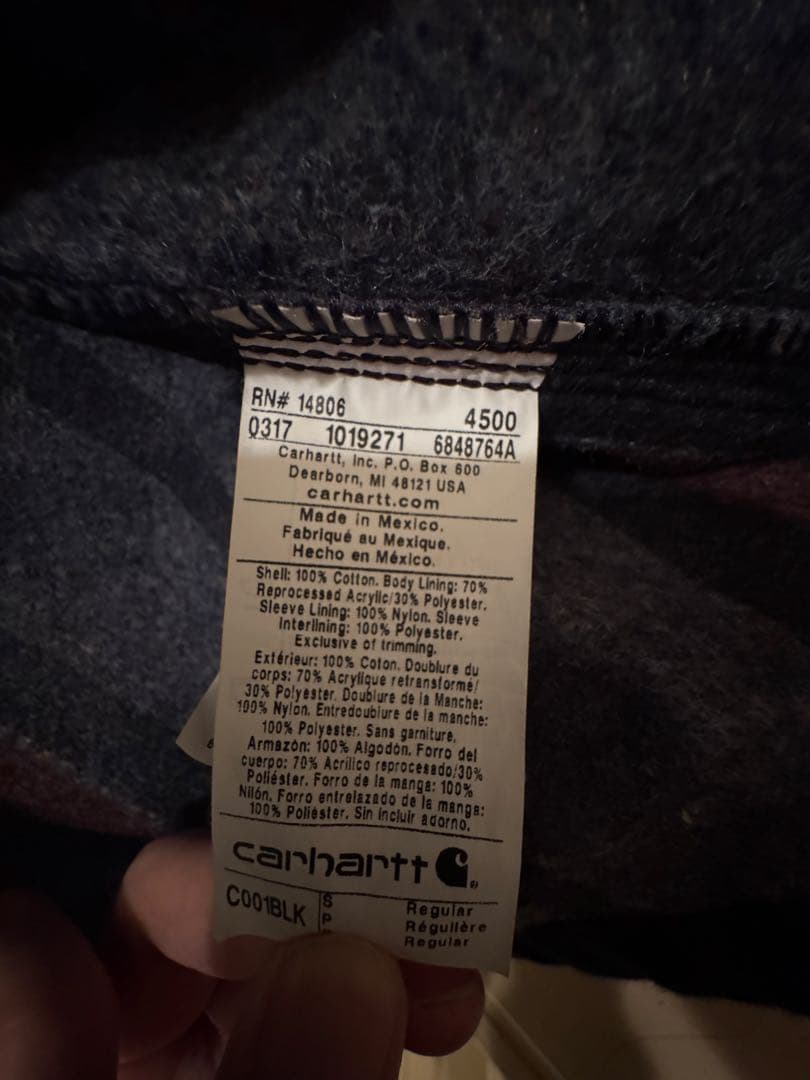 カーハート　ダックチョアコート　Sサイズ　別売フード付き