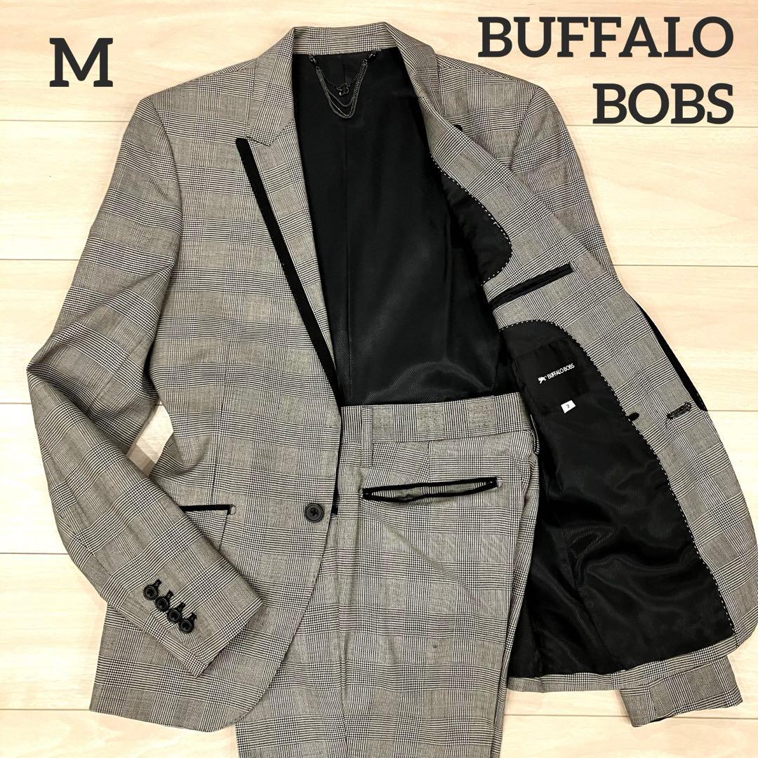 極美品✨ BUFFALO BOBS セットアップ チェーンロゴ チェック 絹 M