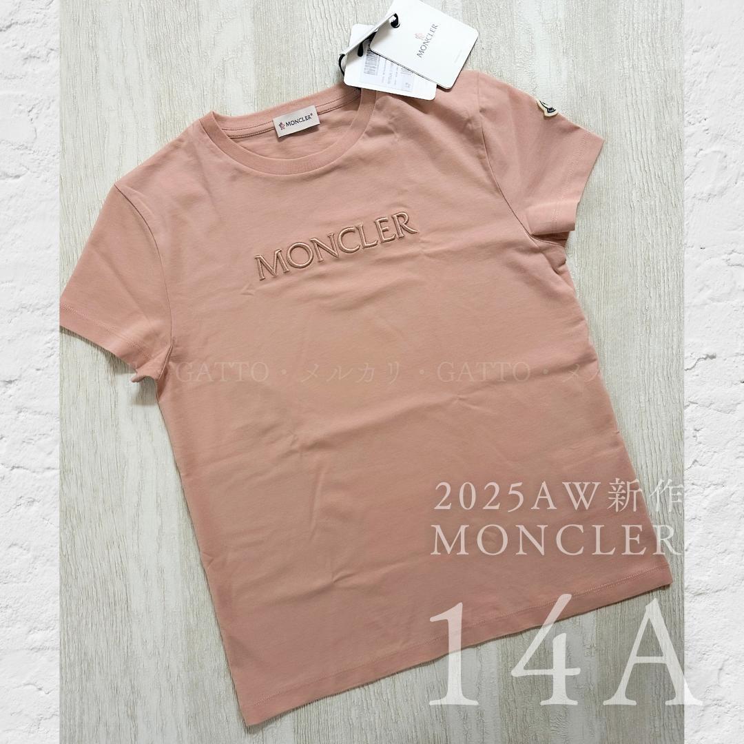 定番 刺繍ロゴワッペン 　MONCLER ピンク Tシャツ 14A
