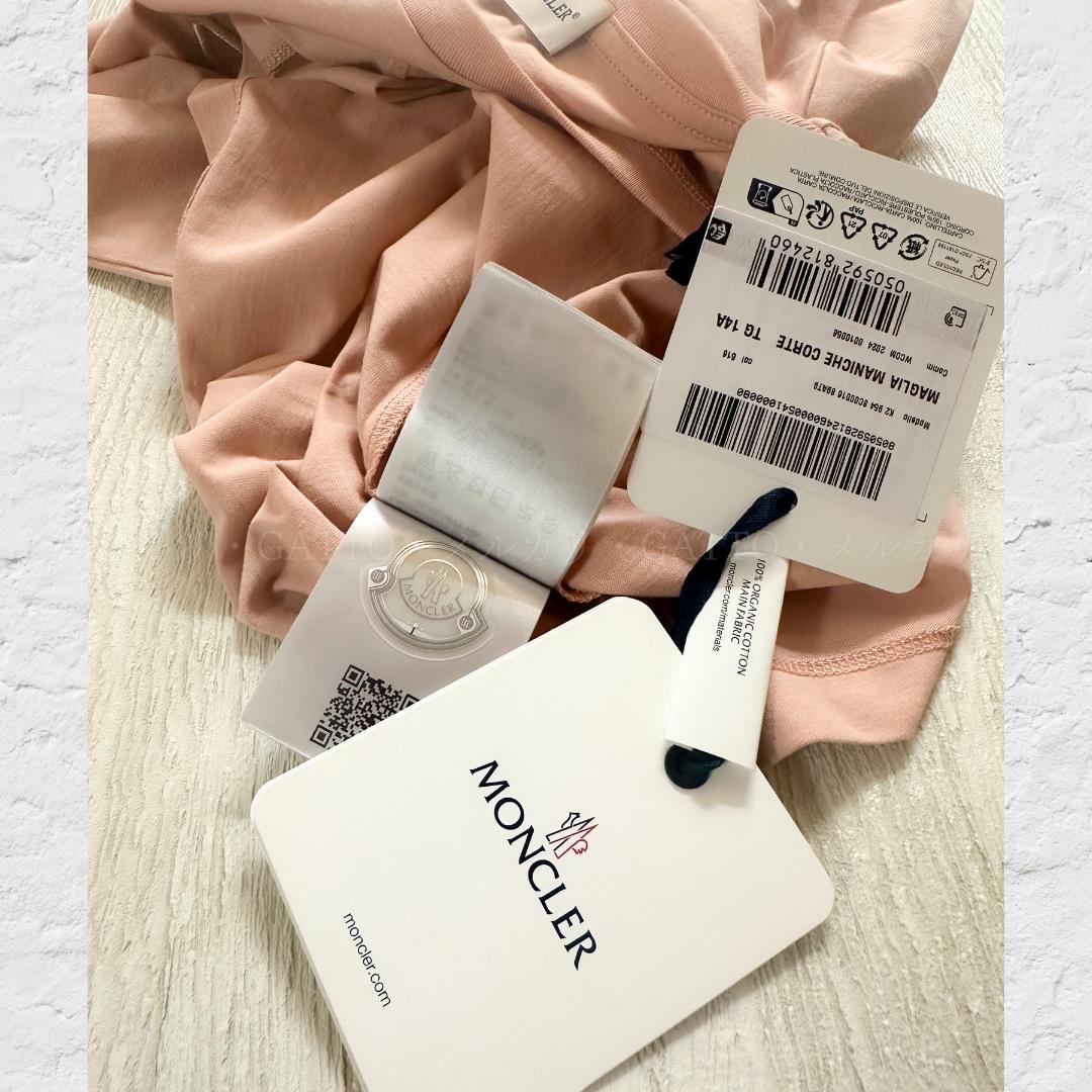 定番 刺繍ロゴワッペン 　MONCLER ピンク Tシャツ 14A