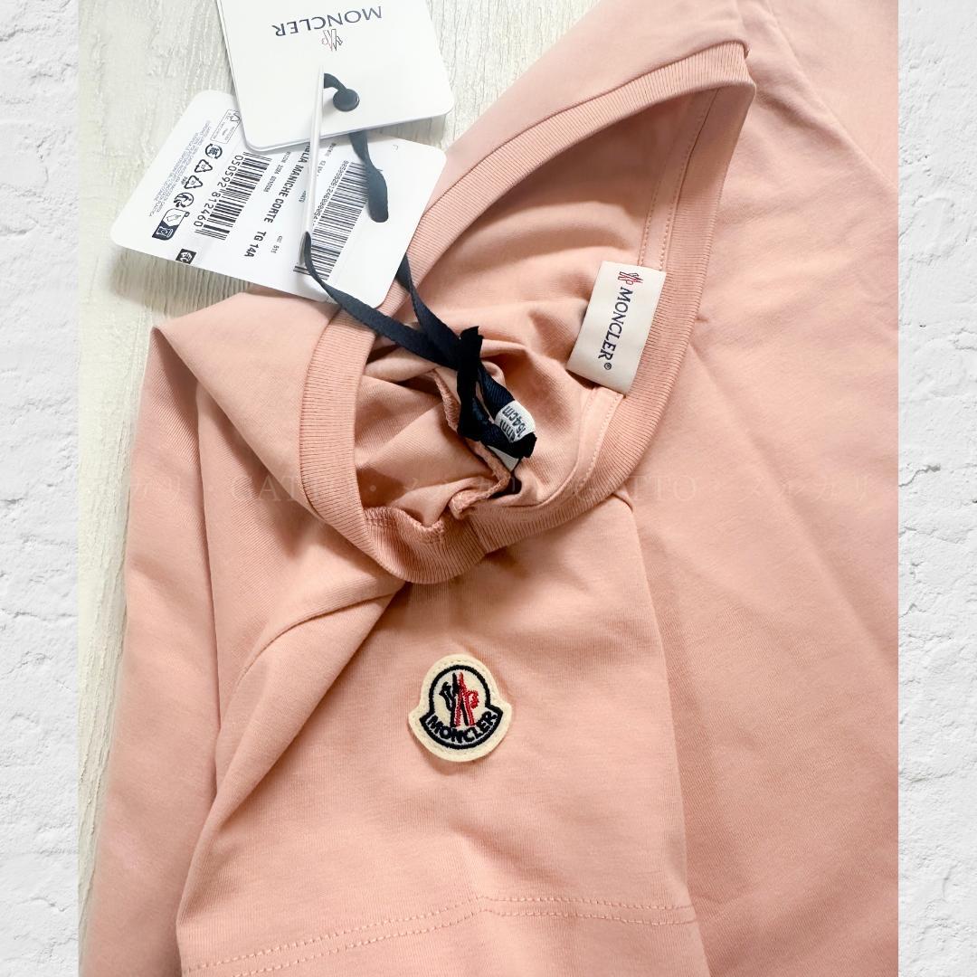 定番 刺繍ロゴワッペン 　MONCLER ピンク Tシャツ 14A