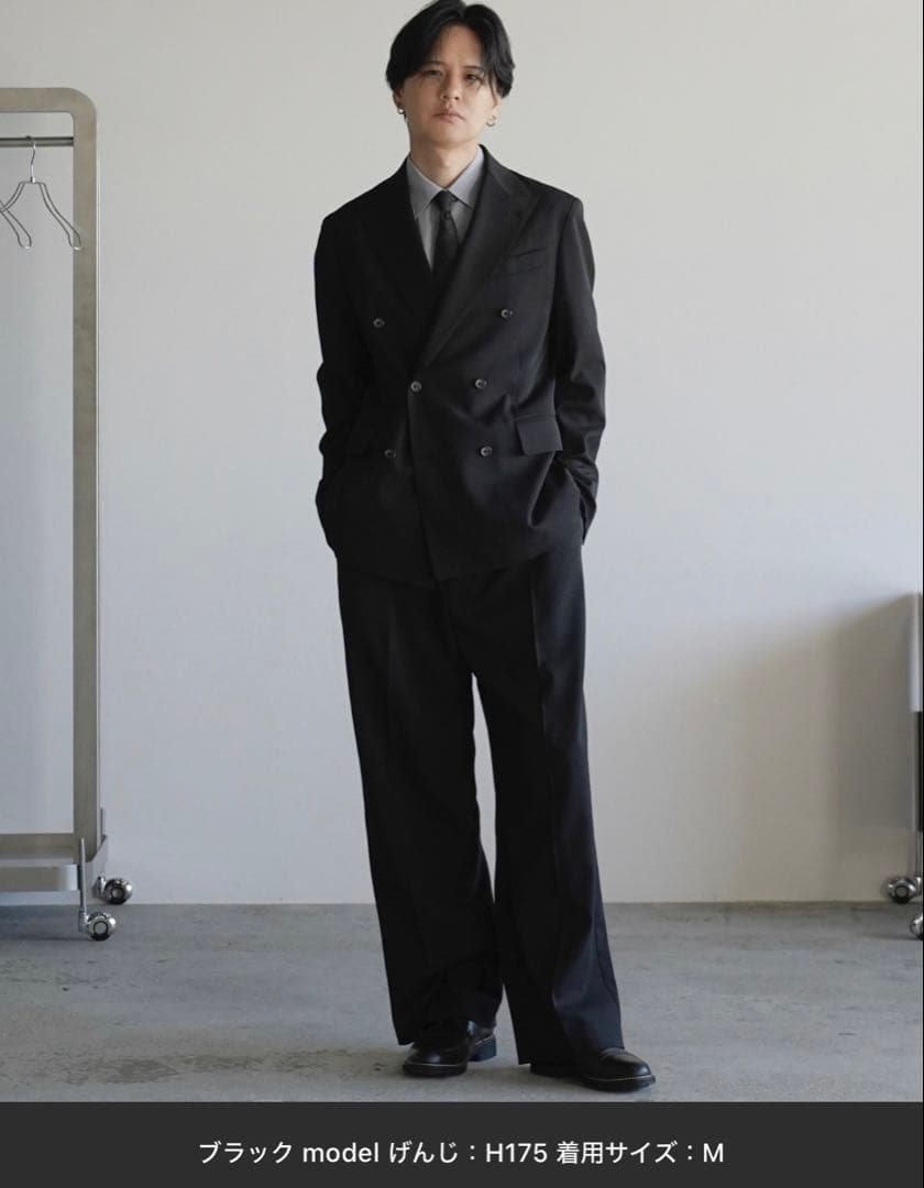 HIGH TWIST PE DOUBLE SUIT ブラック L size