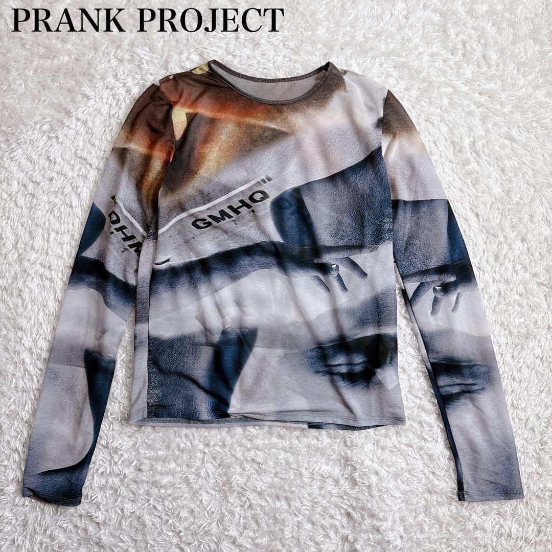 美品 PRANK PROJECT マルチプリント シアーカットソー シースルー