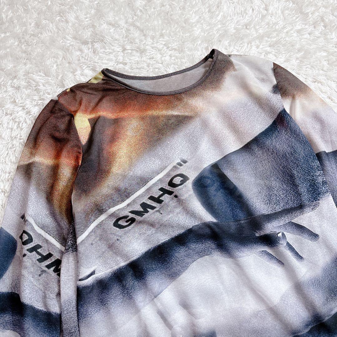 美品 PRANK PROJECT マルチプリント シアーカットソー シースルー