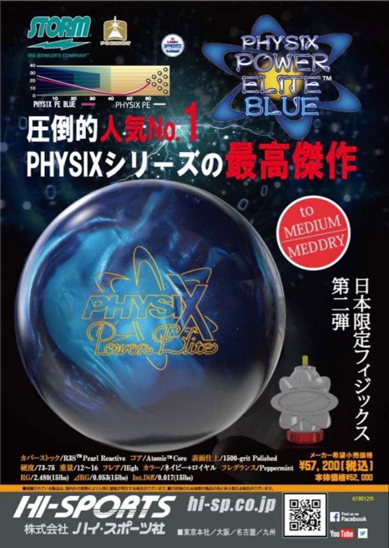 ★値下★15ポンドドリルしたのみ★フィジックスパワーエリートブルー★ストーム★