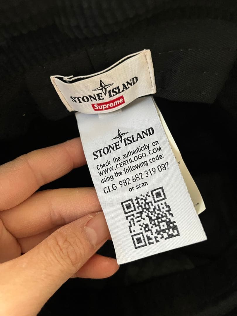 SUPREME Stone  コーデュロイ バケットハット 黒