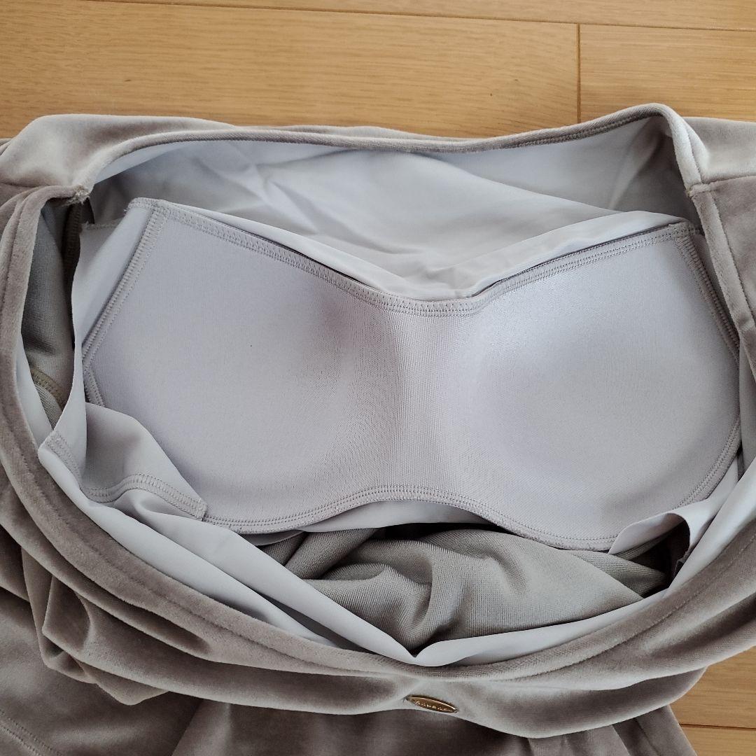 【OUR WACOAL×anuans】カップインベロアトップス　グレーベージュ