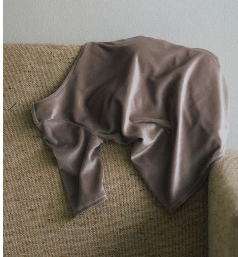 【OUR WACOAL×anuans】カップインベロアトップス　グレーベージュ