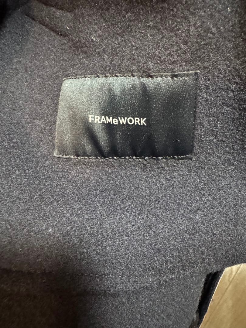 フレームワーク ダブルクロスPコート　ネイビー　M 金ボタン