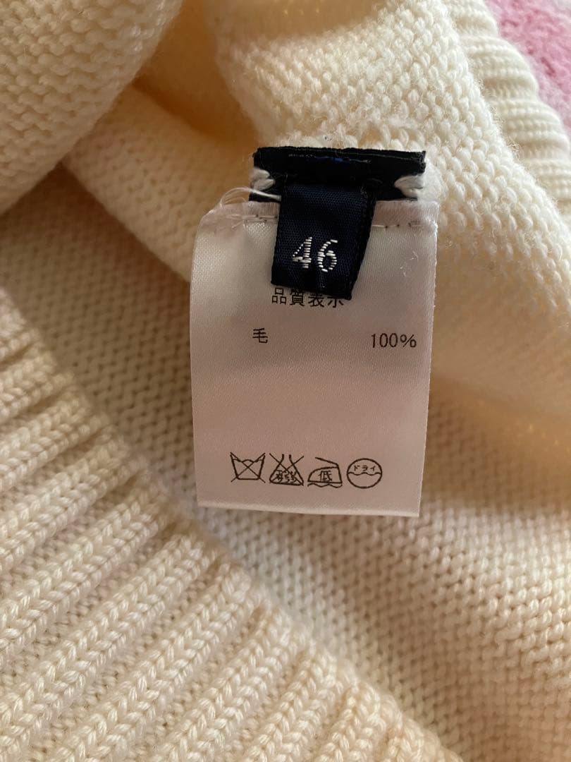 Drumohr メリノウール 8G タートルネックニット オフホワイト 46