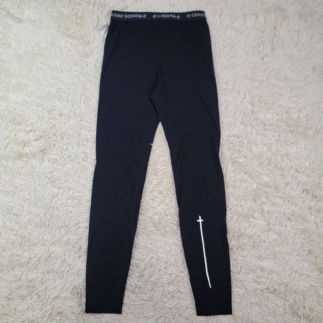 CHROME HEARTS レギンス ポリウレタン 伸縮性 ロゴプリント 黒 M