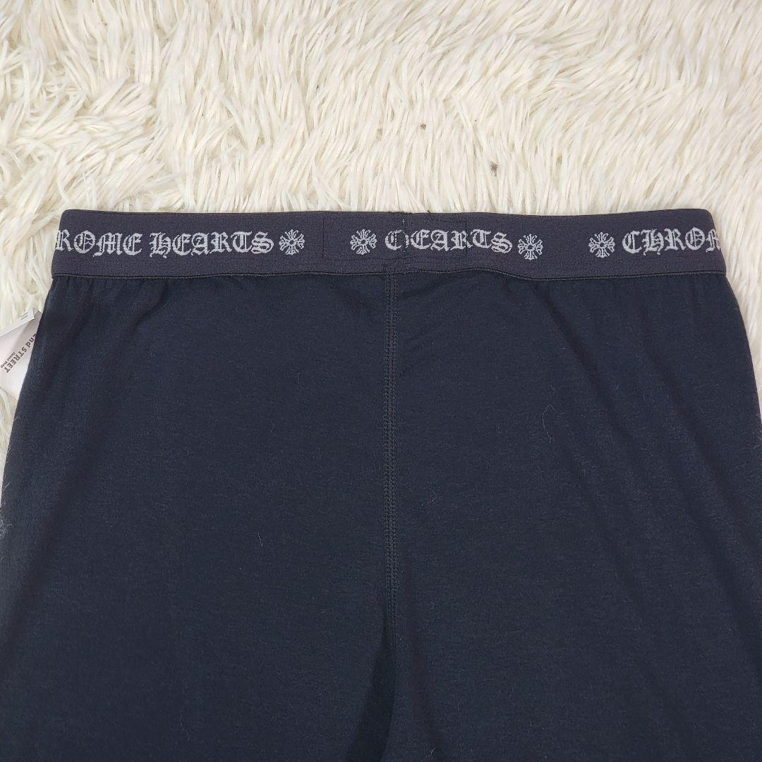 CHROME HEARTS レギンス ポリウレタン 伸縮性 ロゴプリント 黒 M