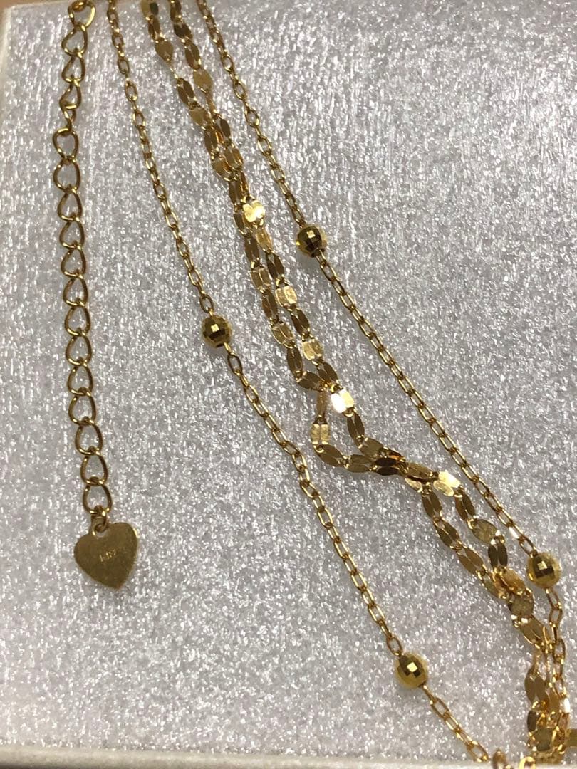 ジュエリーツツミ k18 イエローゴールド アンクレット 刻印あり