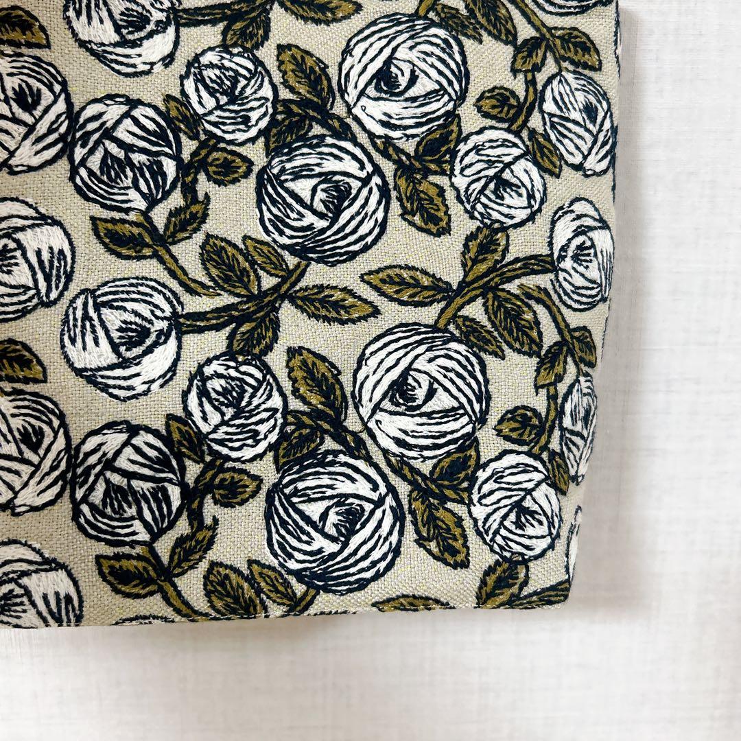 ハンドメイド　トートバッグ　ミナペルホネン　2way rosy 薔薇　刺繍