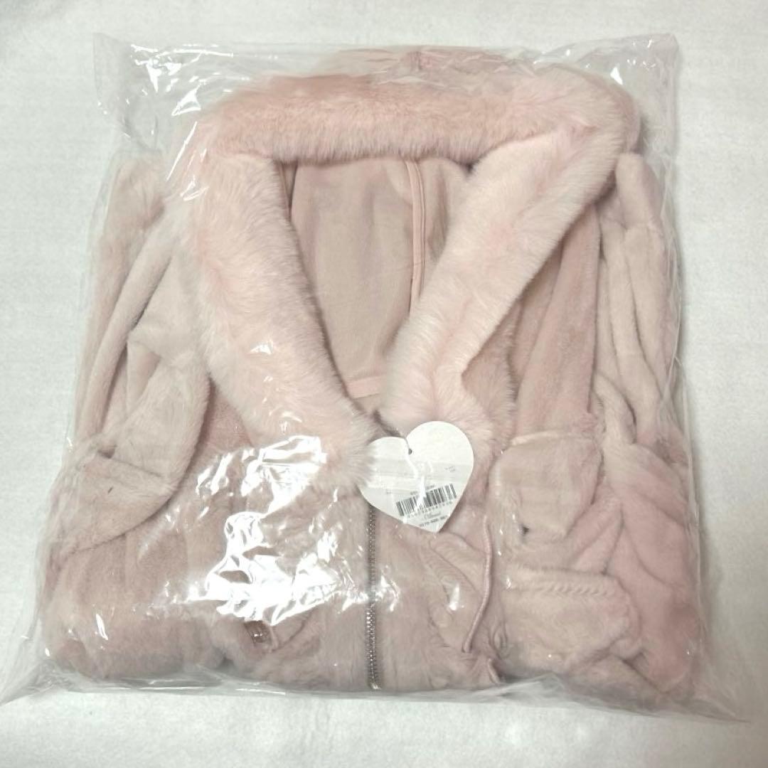 新品 ハニーミュウ ビジュー付き猫耳もこもこパーカー ピンク