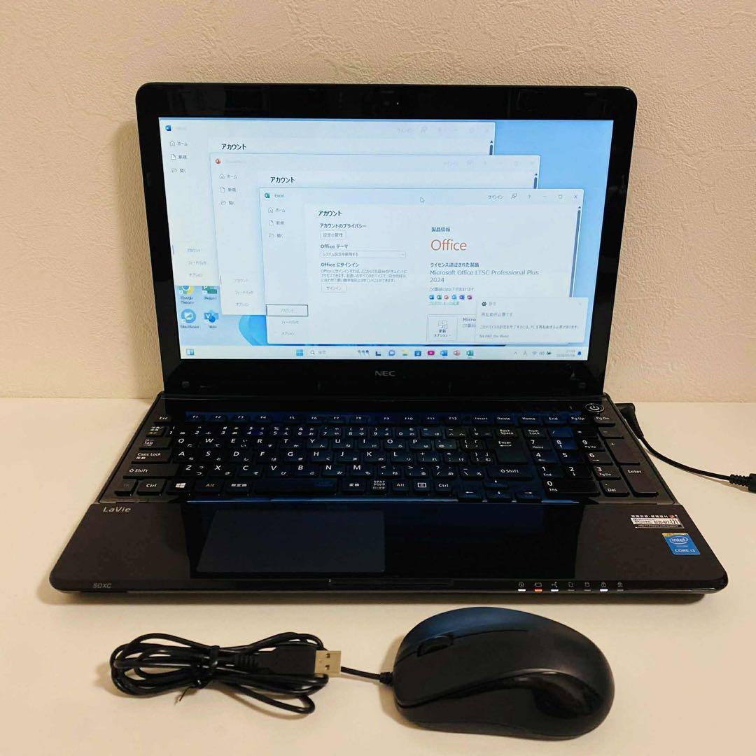 Y84 NECノートパソコンSSD高速 Windows11オフィス2024付き