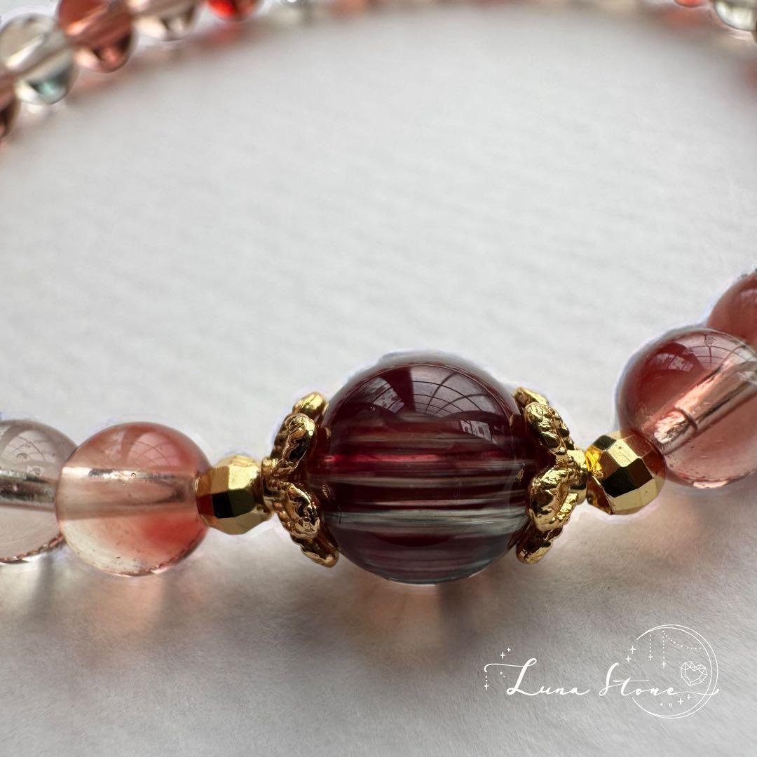 ⭐︎再販【ハイクオリティ アンデシン】光で変わる幻想的な彩り 天然石 ブレスレット