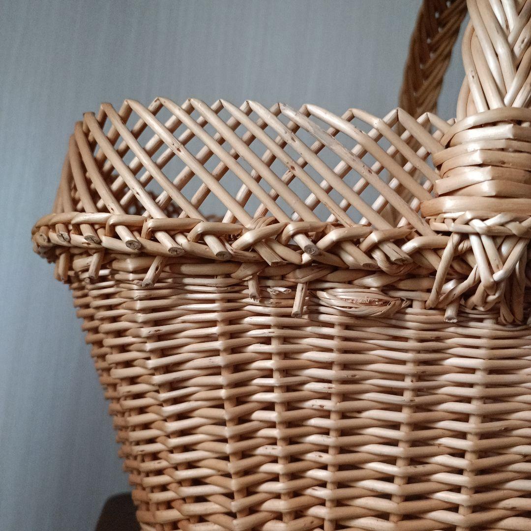 キャトルセゾン フランス 柳 バスケット カゴ パニエ 希少レア 蚤の市 古道具