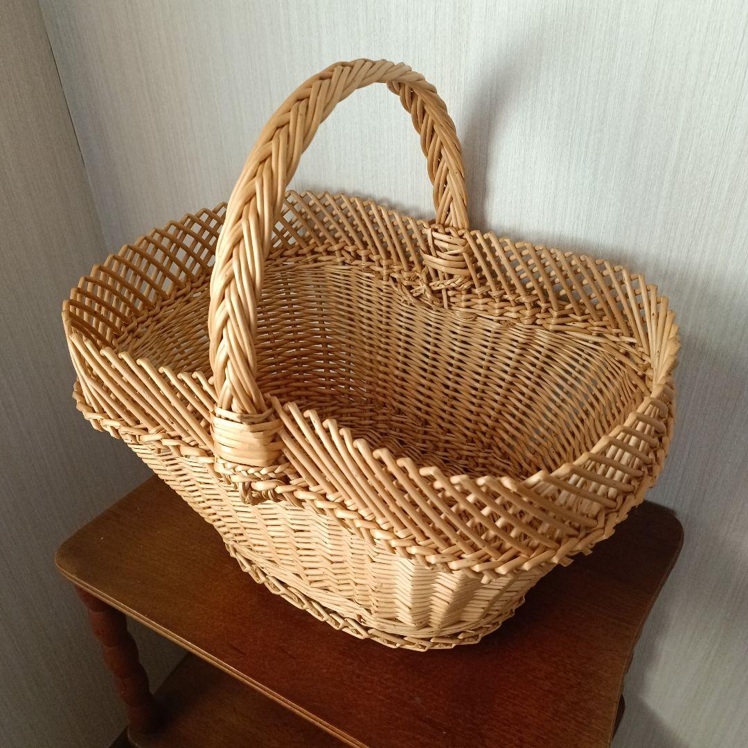 キャトルセゾン フランス 柳 バスケット カゴ パニエ 希少レア 蚤の市 古道具